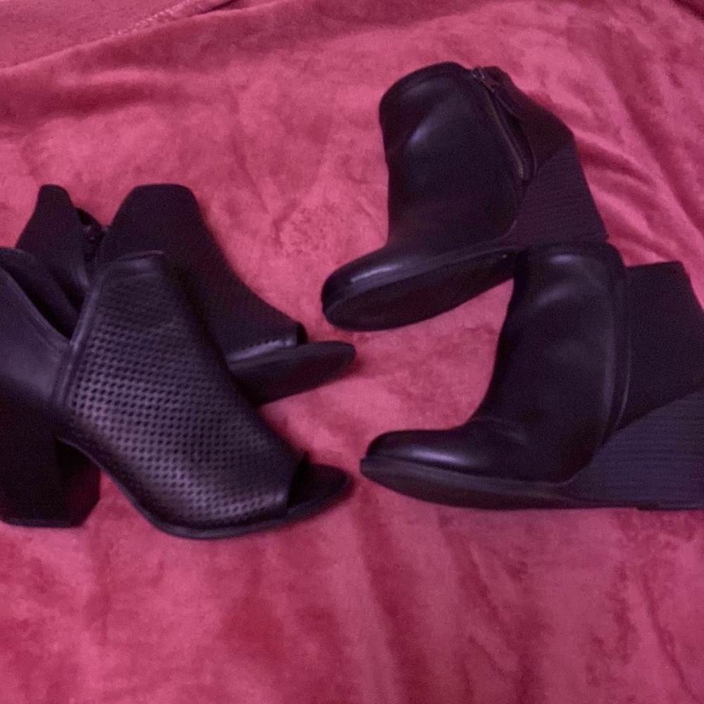 Two black boots size 9